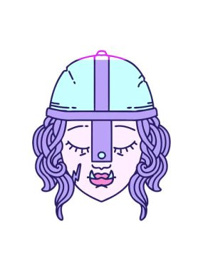 Retro Dövme Biçimli Ork savaşçı yüz animasyonunu çalıştır