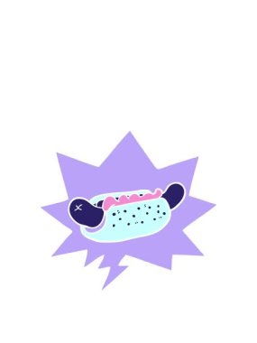 stretching up animation of cartoon fresh tasty hot dog with speech bubble in retro style