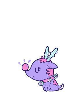 jumping motion animation of a cartoon christmas reindeer