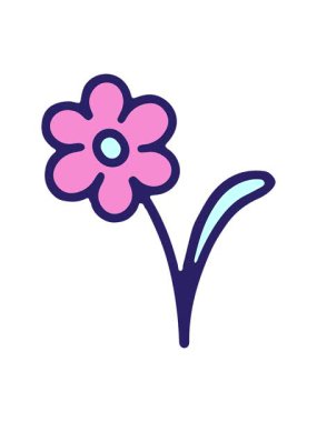 shaking motion animation of simple flower design element