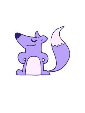 Uyanın ve çizgi film karakteri şirin tilkiyi canlandırın.