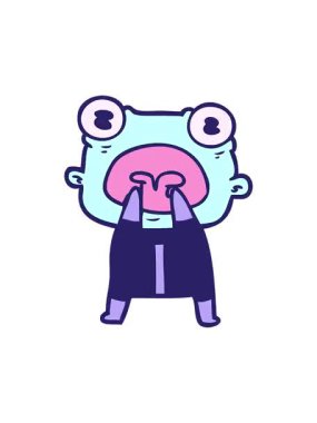 Karikatür çizgi filminin titreyen hareketi garip uzaylı iletişimi.