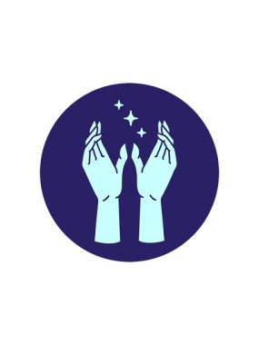 uzanan ellerin görüntüsünün yıldız patlaması etkisi canlandırması