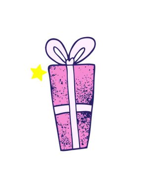 Parlayan yıldızlar karikatür karalama Noel hediyesinin animasyonunu etkiler