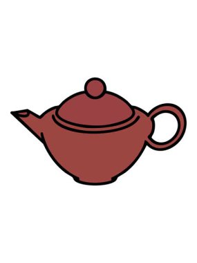 Bir çaydanlık Japon çay illüstrasyonunun titreşimli animasyonu