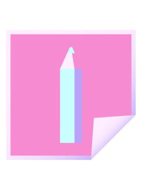 Yeşil renkli kalem grafik vektör illüstrasyon kare çıkartmasının titreşimli animasyonu