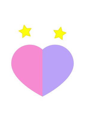 dönen yıldızlar kalp sembolü tasarımının animasyonu