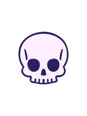 Çizgi roman tarzı kafatasının radyoaktif parlayan animasyonu