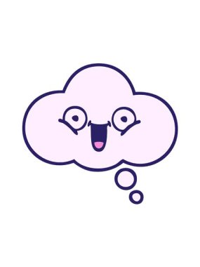 Düşünce baloncuğunun tatlı çizgi filminin titreşimli hareket animasyonu