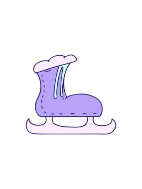 Bir buz pateni botunun el çizimi karikatürü animasyonunun bölünme etkisi