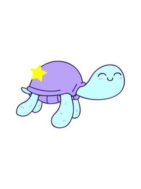 twinkling stars effect animation of turtle character