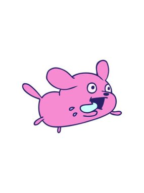 Şirin kawaii köpeğinin el yapımı desenli çizgi filminin yıldız patlaması etkisi animasyonu