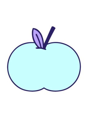shine light effect animation of cute cartoon of a juicy apple
