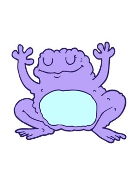 Komik kurbağa çiziminin basınçlı animasyonu