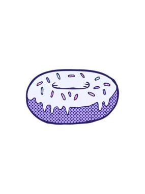 Çizgi film donut illüstrasyonunun pixelize etkisi