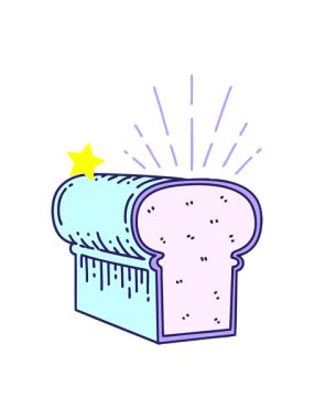 Parıldayan yıldızlar, geleneksel dövme stili bir somun ekmeğin canlandırılmasını etkiler.