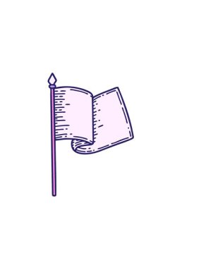 Dövmenin geleneksel beyaz bayrak stilinde yatay titreşimli animasyonu