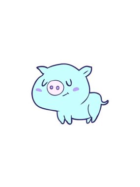 Domuz çizgi filminin yükseliş ve yüzme animasyonu