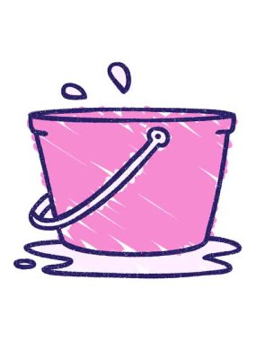 shaking motion animation of Wet Bucket Chalk Drawing