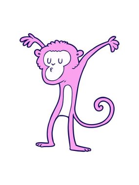 neon ışık efektleri çizgi film maymunu animasyonu