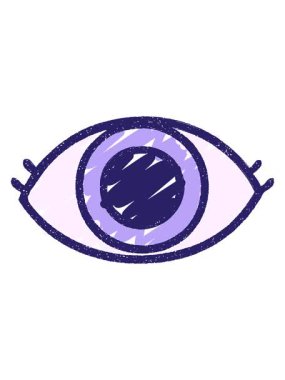 Göz Sembol Tebeşir Çiziminin ışık efekti canlandırması