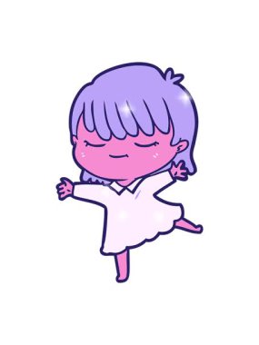 Bir çizgi film kadınının neon paletinin ışıltı etkisi