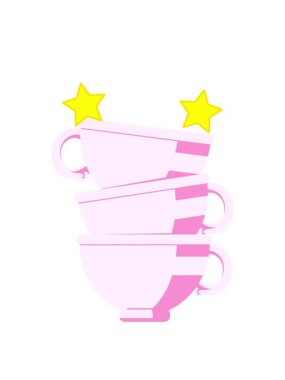 dönen yıldızlar fincan yığınının grafik vektör resimleme simgesi canlandırması