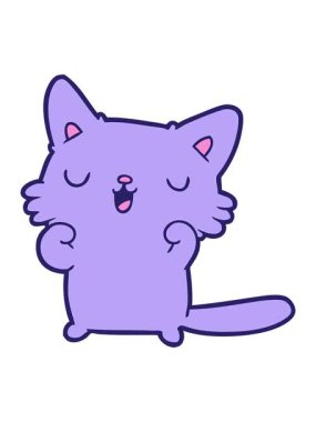 bobbing motion animation of happy drawing of cat