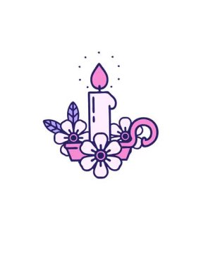 Bir mum tutucunun ikonik dövme tarzının yükseliş ve yüzdürme animasyonu