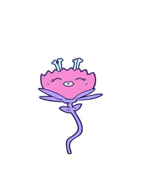 bobbing motion animation of happy cartoon flower design