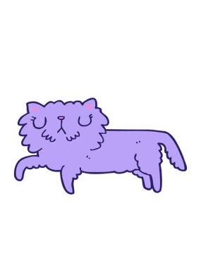 Çizgi film kedisinin eğlenceli bir çiziminin hareketli animasyonu