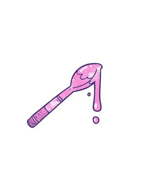 horizontally vibrating animation of cartoon spoonful of honey