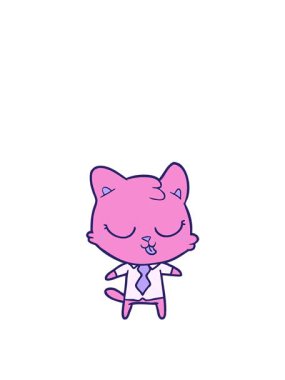 Çizgi film kedisinin zıplama hareketi animasyonu