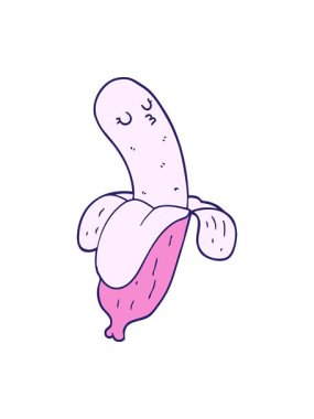 bobbing motion animation of cartoon banana illustration