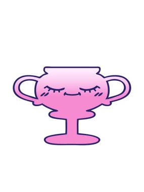 Bir kupanın gölgeli çizgi filminin hareketli animasyonu