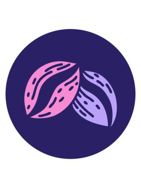 Kahve çekirdeğinin karikatür dövme stili görüntüsünün hareketli animasyonu