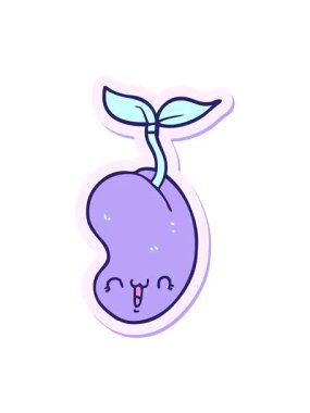 shivering motion animation of sticker of a cute cartoon seed sprouting