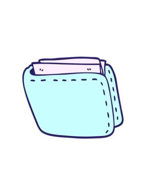 Çizgi film animasyonunun titreşimli hareketi. Eski deri cüzdan.