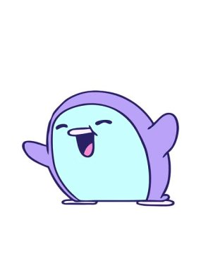 Tatlı penguen Kawaii çizgi filminin hareketli animasyonu