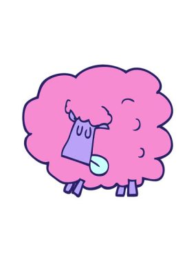 Karikatür karikatür kara koyunun hareketli animasyonu