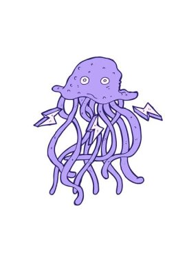 Çizgi film ahtapot tasarımının animasyonunu salla ve durdur