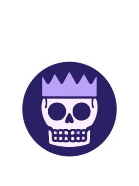 Bir kafatası ve tacın dövmesel görüntüsünün yükselişi ve yüzüşü