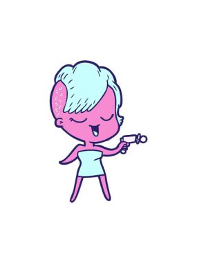 Mutlu çizgi film kızlarının hareketli animasyonları