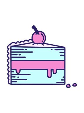 Geleneksel bir pasta dilimi şeklinde dövmenin dönen hareketli animasyonu