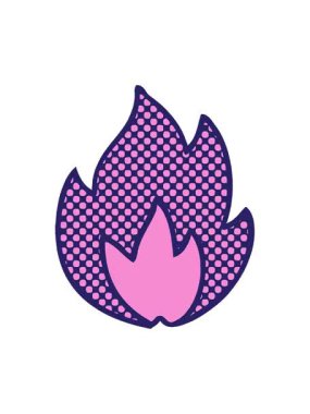 pixelize effect animation of comic book cartoon of a fire