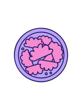 splitting effect animation of traditional fried brazil fogazza pastry illustration