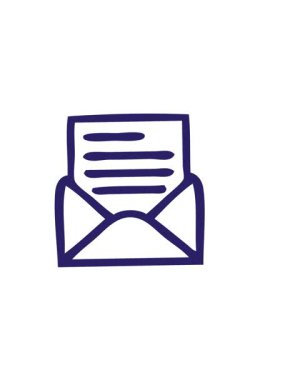 Bir harf ve zarf simgesinin karikatürünü çizerken yatay olarak titreşen çizgi film