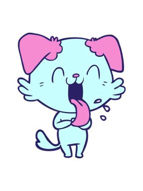 Karikatür soluyan köpeğin basınçlı animasyonu