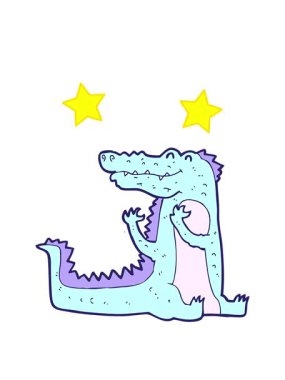 dönen yıldızlar çizgi film timsah tasarımının animasyonu