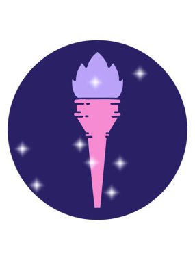 Parıltı efekti yanan bir meşalenin dövme stili görüntüsü